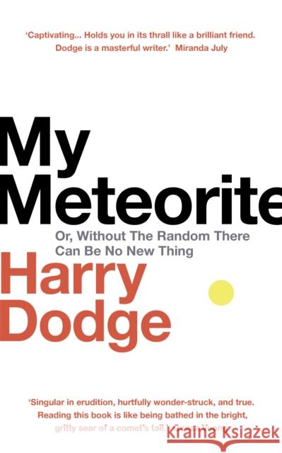 My Meteorite: Or, Without The Random There Can Be No New Thing Harry Dodge 9781787302341 Vintage Publishing - książka