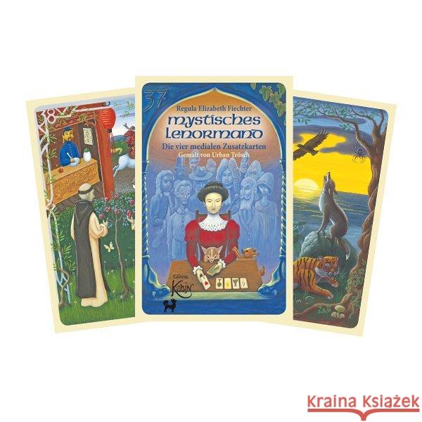 Mystisches Lenormand, Die vier medialen Zusatzkarten, 4 Karten Fiechter, Regula E. 9782839904650 Königsfurt Urania - książka