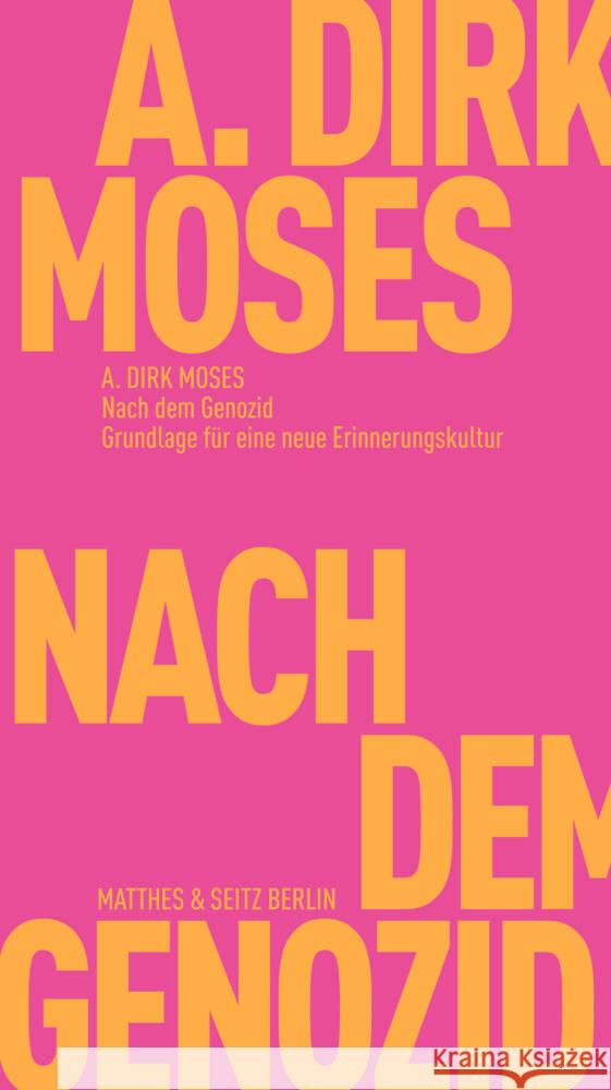 Nach dem Genozid Moses, A. Dirk 9783751805650 Matthes & Seitz Berlin - książka