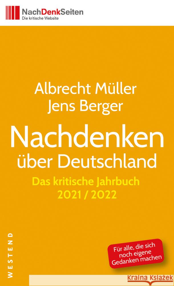 Nachdenken über Deutschland Müller, Albrecht, Berger, Jens 9783864893445 Westend - książka