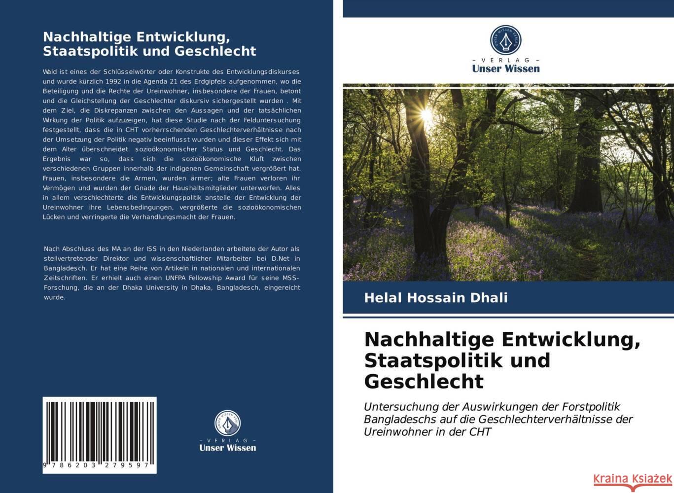 Nachhaltige Entwicklung, Staatspolitik und Geschlecht Dhali, Helal Hossain 9786203279597 Verlag Unser Wissen - książka