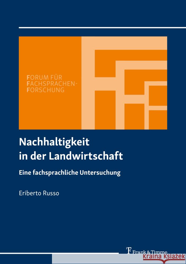 Nachhaltigkeit in der Landwirtschaft Russo, Eriberto 9783732911967 Frank & Timme - książka