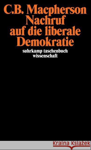 Nachruf auf die liberale Demokratie Macpherson, Crawford B. 9783518279052 Suhrkamp - książka