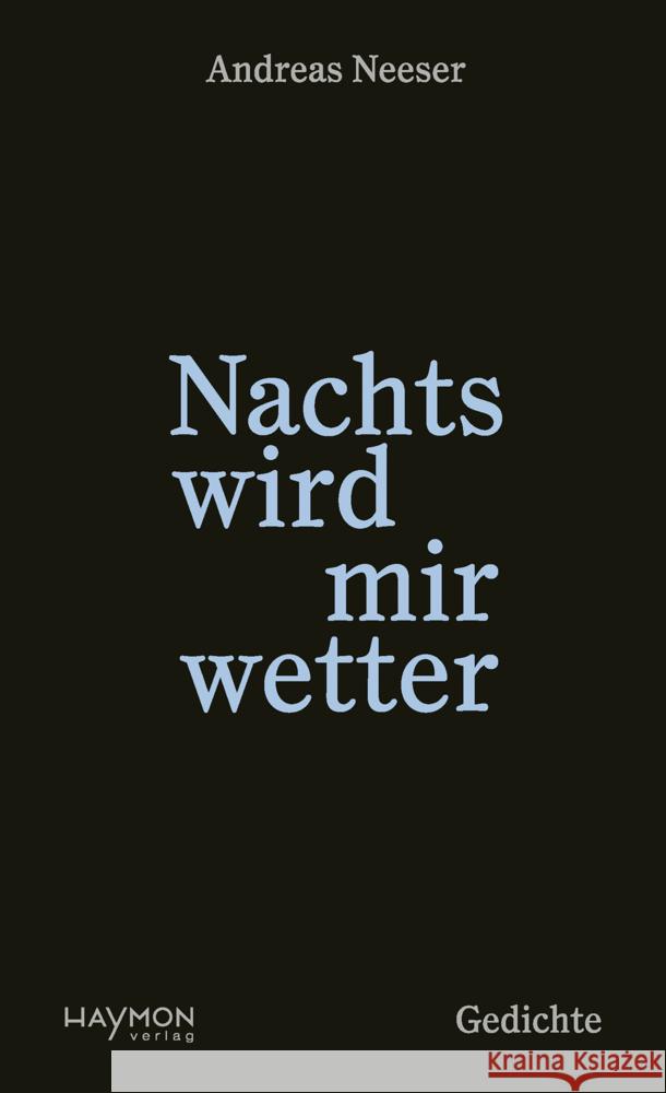 Nachts wird mir wetter Neeser, Andreas 9783709981825 Haymon Verlag - książka