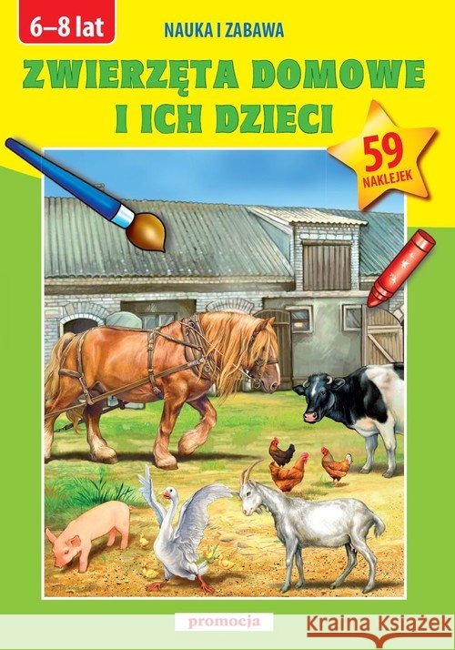 Naklejanki - Zwierzęta domowe i ich dzieci  9788378200598 Siedmioróg - książka