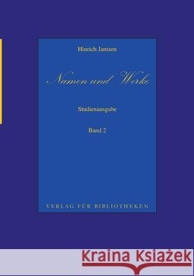 Namen und Werke 2 Hinrich Jantzen 9783848252893 Books on Demand - książka