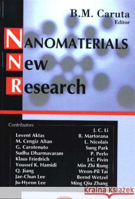 Nanomaterials: New Research B M Caruta 9781594543692 Nova Science Publishers Inc - książka