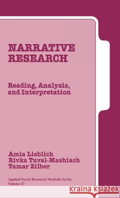 Narrative Research: Reading, Analysis, and Interpretation Lieblich, Amia 9780761910428  - książka