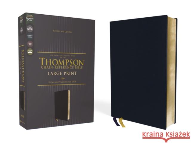 NASB, Thompson Chain-Reference Bible, Large Print, Leathersoft, Navy, 1995 Text, Red Letter, Comfort Print  9780310459545 Zondervan - książka