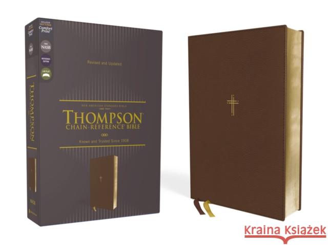 NASB, Thompson Chain-Reference Bible, Leathersoft, Brown, 1995 Text, Red Letter, Comfort Print  9780310459682 Zondervan - książka