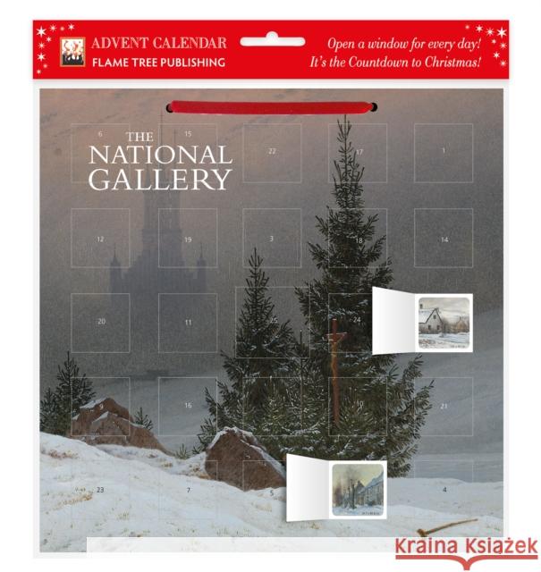 National Gallery: Trafalgar Square at Christmas Advent Calendar (with stickers)  9781804171578 Flame Tree Publishing - książka