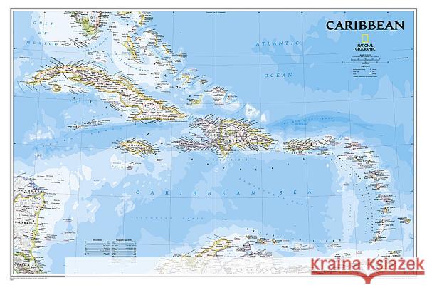 National Geographic Caribbean Wall Map - Classic (Poster Size: 36 X 24 In) National Geographic Maps 9781597754408 National Geographic Maps - książka