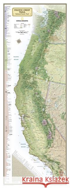 National Geographic Pacific Crest Trail Wall Map in Gift Box (18 X 48 In) National Geographic Maps 9781597755825 National Geographic Maps - książka