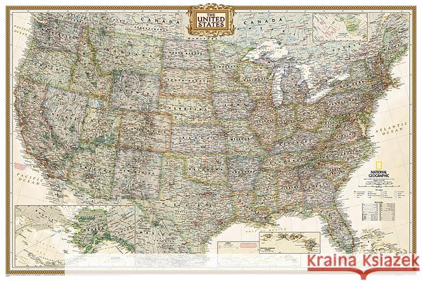 National Geographic United States Wall Map - Executive (Poster Size: 36 X 24 In) National Geographic Maps 9781597752206  - książka