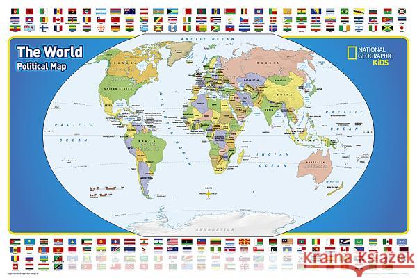 National Geographic World for Kids Wall Map - Laminated (Poster Size: 36 X 24 In) National Geographic Maps 9781597755962 National Geographic Maps - książka