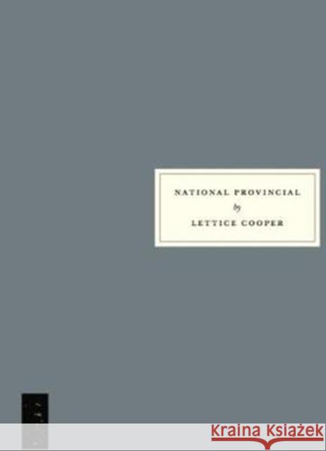 National Provincial Lettice Cooper 9781910263204 Persephone Books Ltd - książka