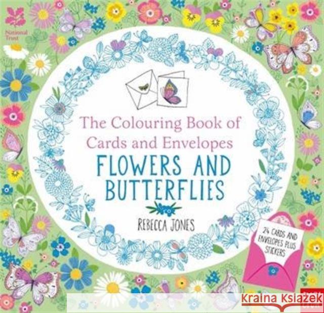 National Trust: The Colouring Book of Cards and Envelopes - Flowers and Butterflies Rebecca Jones 9780857637321 Nosy Crow Ltd - książka