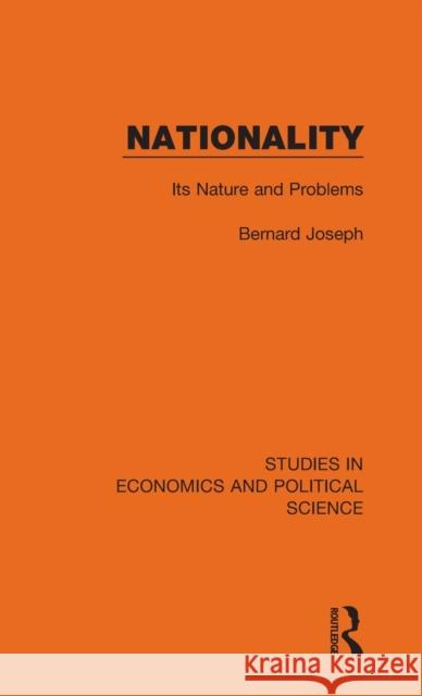 Nationality: Its Nature and Problems Bernard Joseph 9781032131177 Routledge - książka