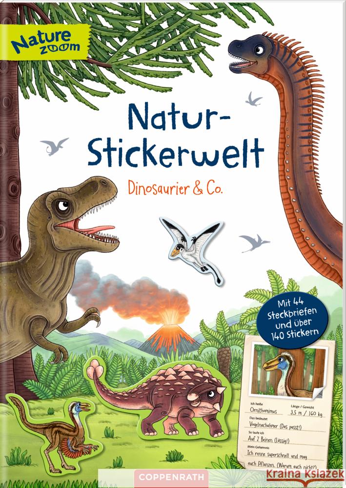 Natur-Stickerwelt - Dinosaurier & Co.  9783649638308 Coppenrath, Münster - książka