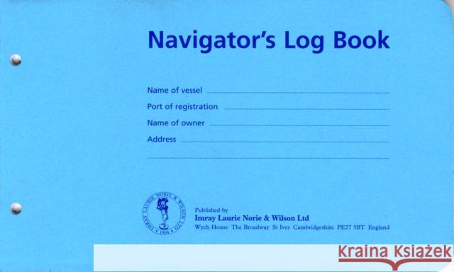 Navigator's Log Book Refill  9780852881255 Imray, Laurie, Norie & Wilson Ltd - książka