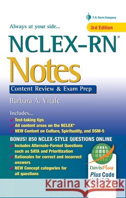 Nclex-RN Notes: Content Review & Exam Prep Barbara A. Vitale 9780803660458 F. A. Davis Company - książka