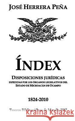 Índex: Disposiciones jurídicas de Michoacán 1824-2010 Herrera Pena, Jose 9781546647195 Createspace Independent Publishing Platform - książka