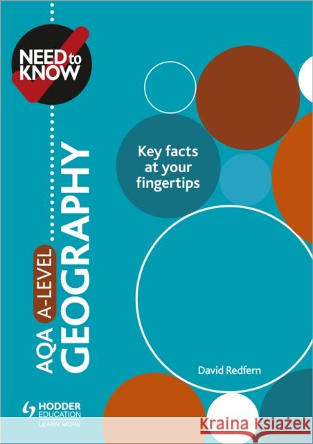 Need to Know: AQA A-level Geography David Redfern   9781510428485 Hodder Education - książka