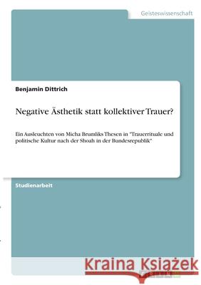 Negative  Benjamin Dittrich 9783346364944 Grin Verlag - książka