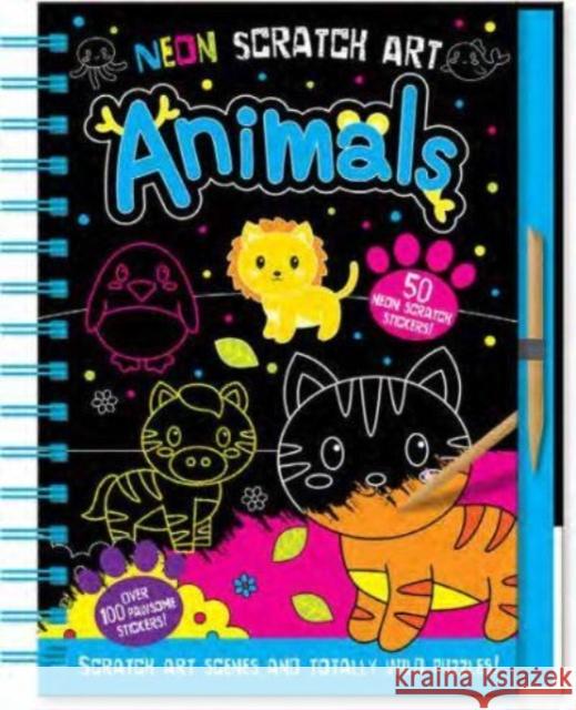 Neon Scratch Art Animals Connie Isaacs 9781801056328 Gemini Books Group Ltd - książka