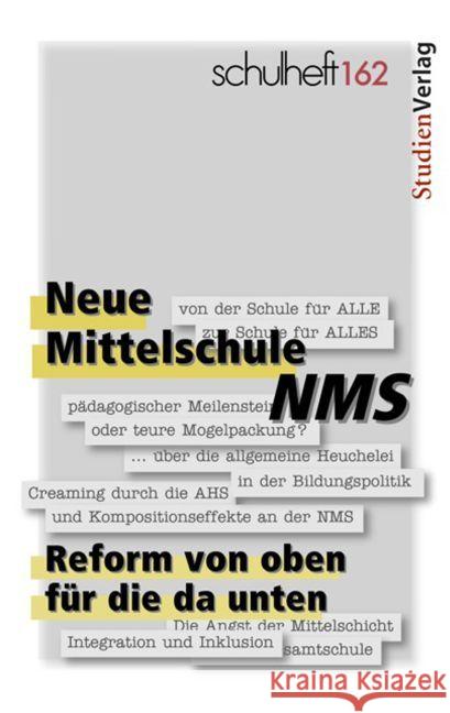 Neue Mittelschule/NMS. Reform von oben für die da unten  9783706555470 StudienVerlag - książka