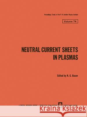 Neutral Current Sheets in Plasmas N. G N. G. Basov 9781461585664 Springer - książka