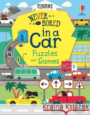 Never Get Bored in a Car Puzzles & Games Tom Mumbray 9781474985468 Usborne Publishing Ltd - książka