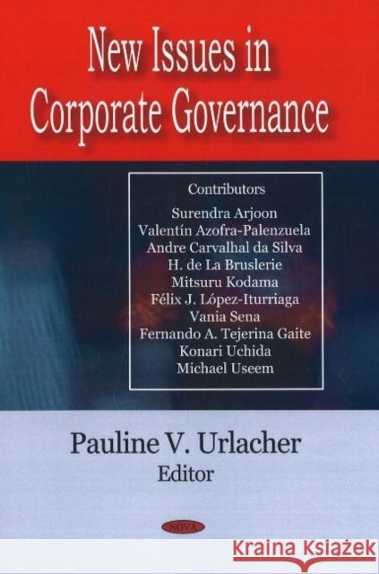 New Issues in Corporate Governance Pauline V Urlacher 9781604560046 Nova Science Publishers Inc - książka