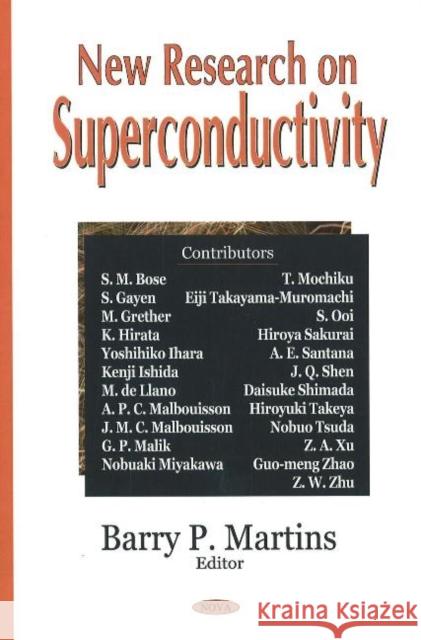 New Research on Superconductivity Barry P Martins 9781594541971 Nova Science Publishers Inc - książka