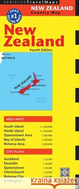 New Zealand Travel Map Fourth Edition Periplus Editors 9780794607708 Periplus Editions - książka