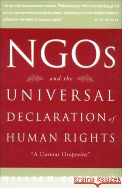 Ngo's and the Universal Declaration of Human Rights: A Curious Grapevine Korey, William 9780312238865 Palgrave MacMillan - książka
