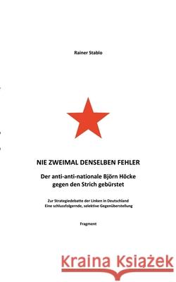 Nie zweimal denselben Fehler: Der anti-anti-nationale Björn Höcke gegen den Strich gebürstet Stablo, Rainer 9783750488052 Books on Demand - książka