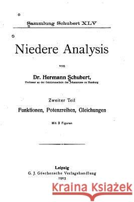 Niedere analysis Schubert, Hermann 9781530973194 Createspace Independent Publishing Platform - książka