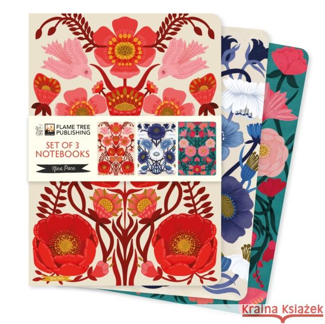 Nina Pace Set of 3 Standard Notebooks Flame Tree Studio 9781835625149 Flame Tree Gift - książka