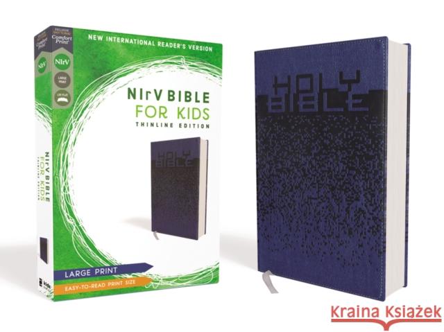 NIrV, Bible for Kids, Large Print, Leathersoft, Blue, Comfort Print: Thinline Edition Zondervan 9780310767503 Zondervan - książka