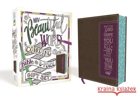 Niv, Beautiful Word Coloring Bible and 8-Pencil Gift Set, Leathersoft, Brown: Hundreds of Verses to Color Zondervan 9780310452324 Zondervan - książka