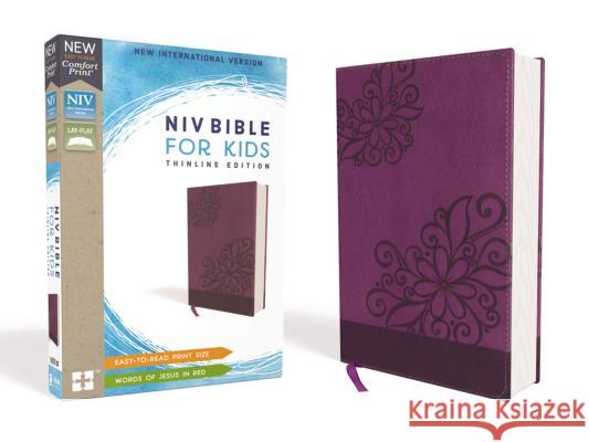 Niv, Bible for Kids, Leathersoft, Purple, Red Letter, Comfort Print: Thinline Edition Zondervan 9780310764182 Zonderkidz - książka