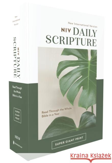 NIV, Daily Scripture, Super Giant Print, Paperback, White/Green, Comfort Print: 365 Days to Read Through the Whole Bible in a Year Zondervan Zondervan 9780310460695 Zondervan - książka