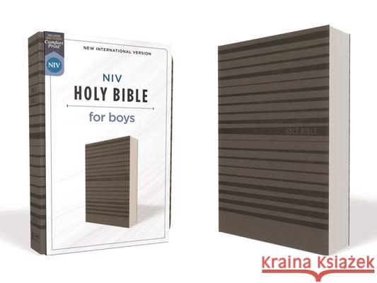 Niv, Holy Bible for Boys, Soft Touch Edition, Leathersoft, Gray, Comfort Print  9780310455035 Zonderkidz - książka