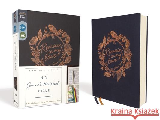 Niv, Journal the Word Bible, Cloth Over Board, Navy, Red Letter Edition, Comfort Print: Reflect, Take Notes, or Create Art Next to Your Favorite Verse  9780310453178 Zondervan - książka
