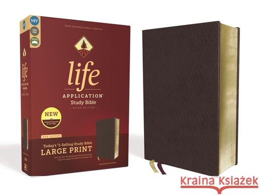 Niv, Life Application Study Bible, Third Edition, Large Print, Bonded Leather, Burgundy, Red Letter Edition  9780310452867 Zondervan - książka