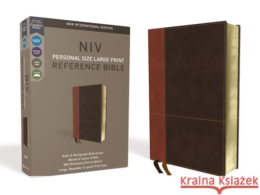 NIV, Personal Size Reference Bible, Large Print, Imitation Leather, Brown, Red Letter Edition, Comfort Print Zondervan 9780310449720 Zondervan - książka