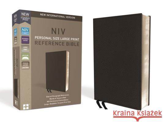 NIV, Personal Size Reference Bible, Large Print, Premium Leather, Black, Red Letter Edition, Comfort Print Zondervan 9780310449768 Zondervan - książka