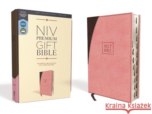 Niv, Premium Gift Bible, Leathersoft, Pink/Brown, Red Letter Edition, Indexed, Comfort Print Zondervan 9780310094142 Zondervan - książka