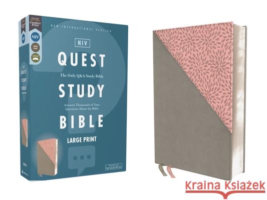 Niv, Quest Study Bible, Large Print, Leathersoft, Gray/Pink, Comfort Print: The Only Q and A Study Bible Christianity Today Intl                  Zondervan 9780310465836 Zondervan - książka